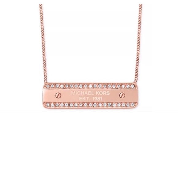 Michael Kors Jewelry - MICHAEL KORS Women's MK Logo Plaque in Rose Gold